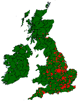 Franks name distribution map 1601 - 1700