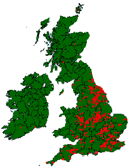 Franks name distribution map 1701 - 1800