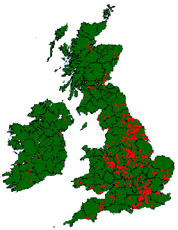 Franks name distribution map 1801 - 1900